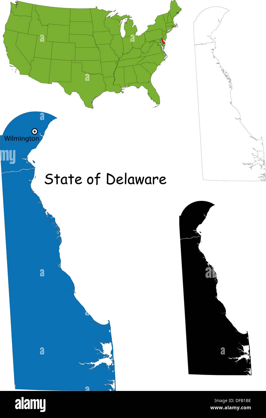 Delaware-Karte Stockfoto