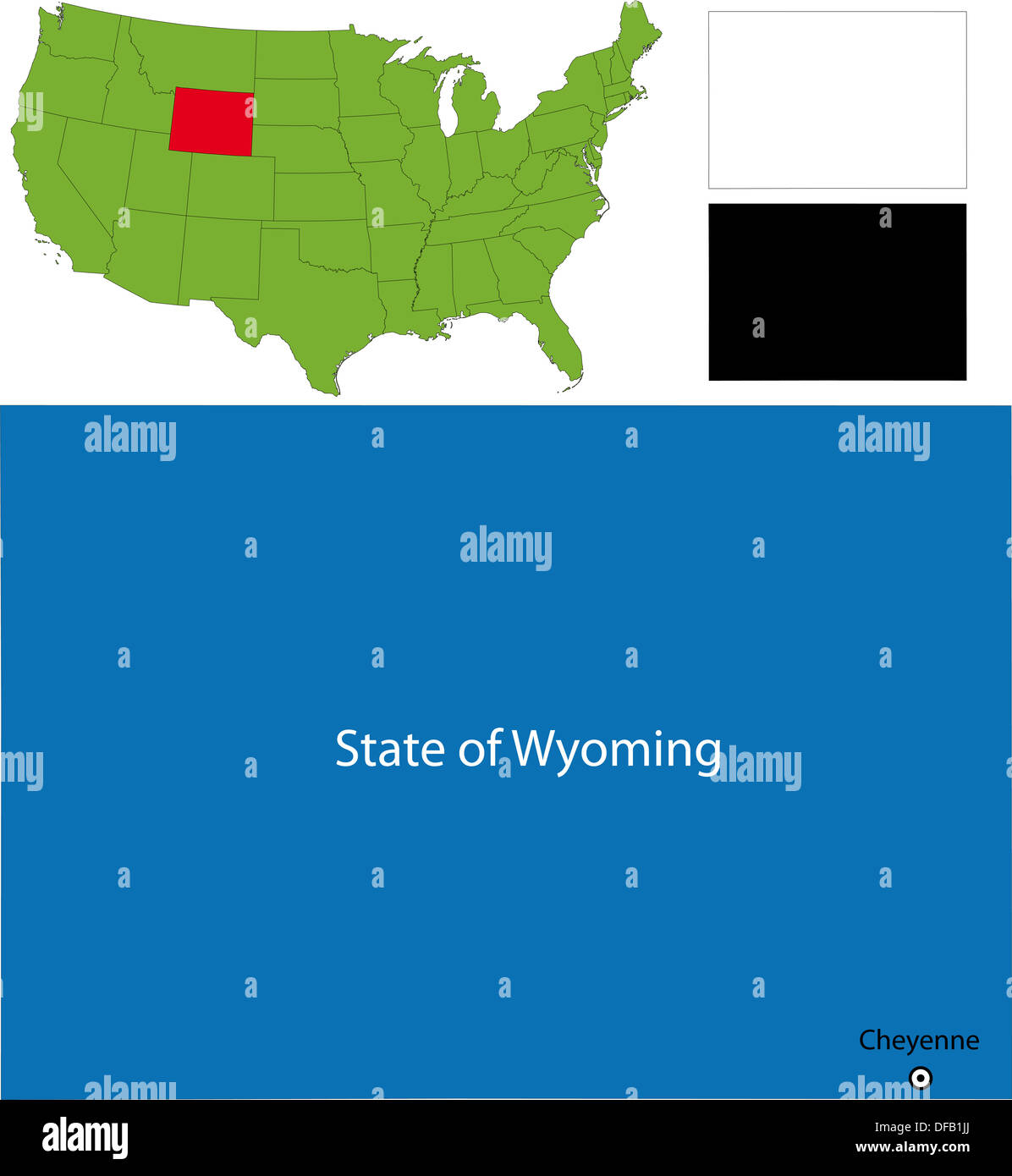 Wyoming-Karte Stockfoto