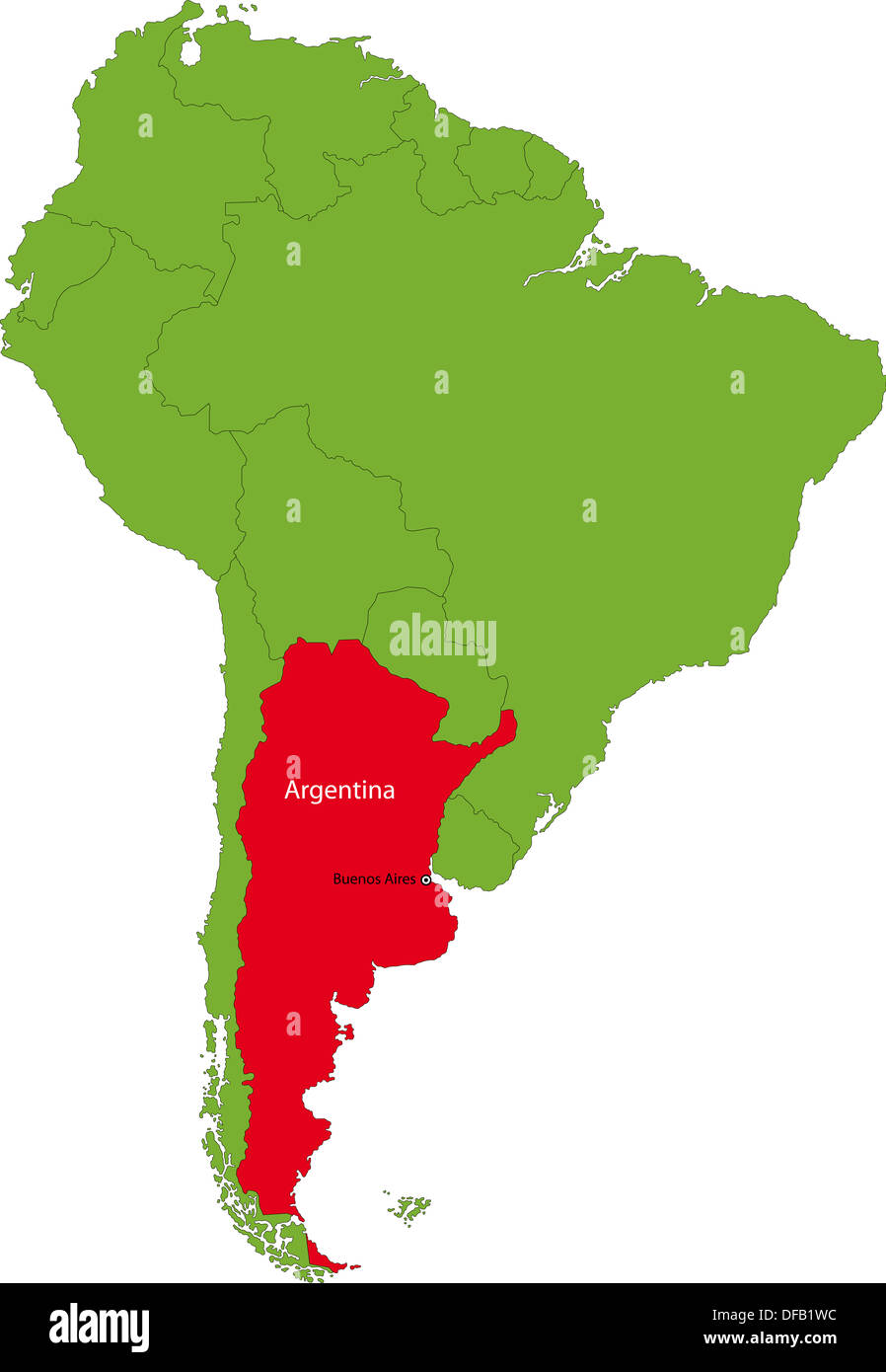 Argentinien Karte Stockfoto