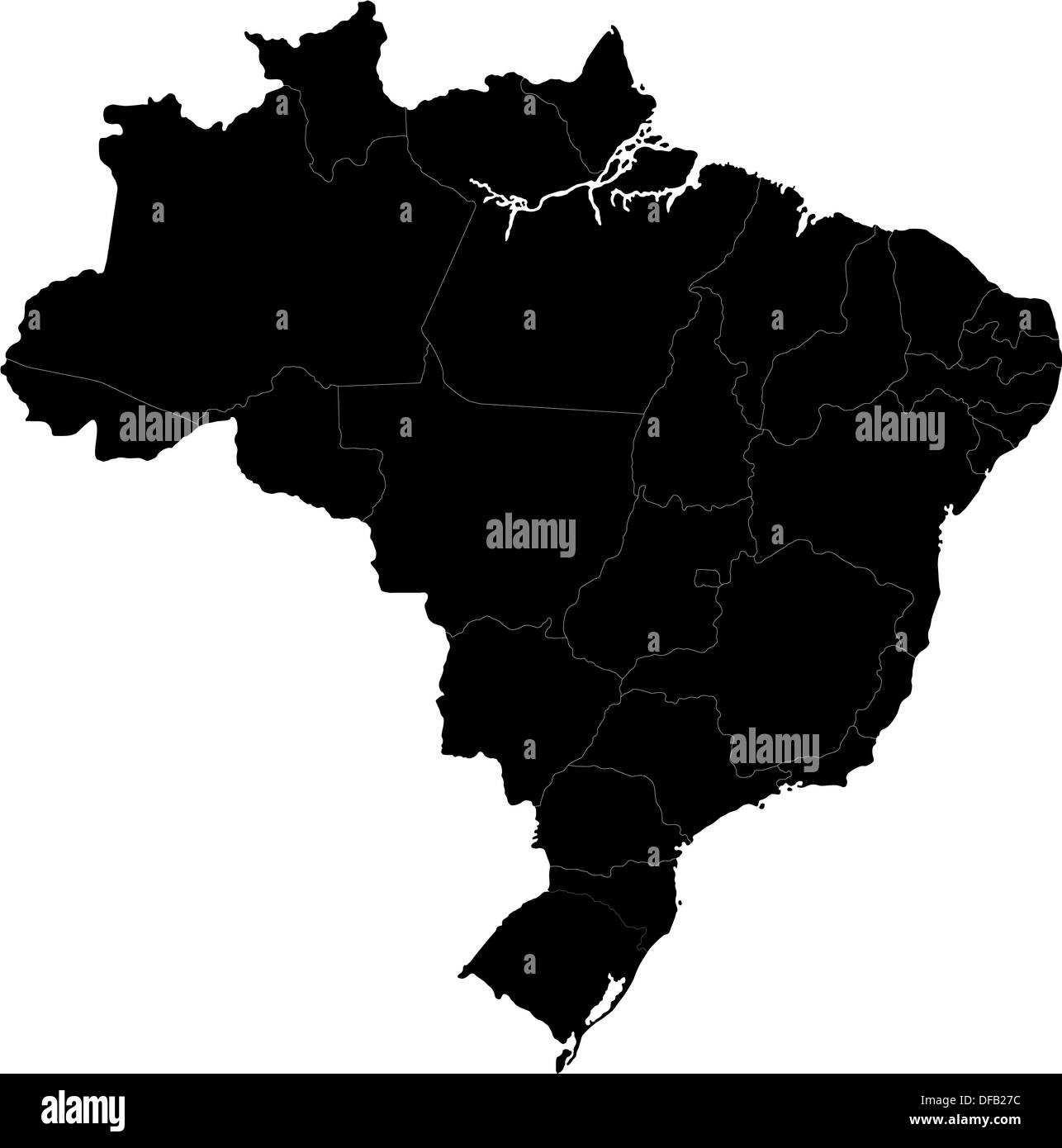 Schwarz-Brasilia Karte Stockfoto