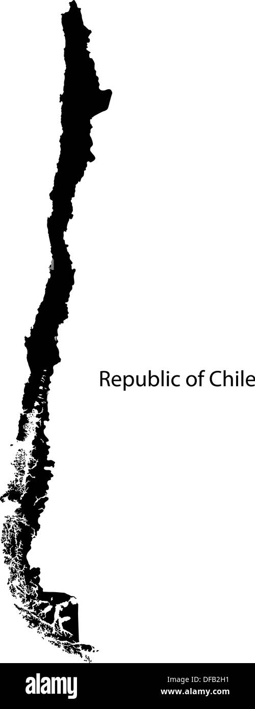 Schwarze Chile Karte Stockfoto