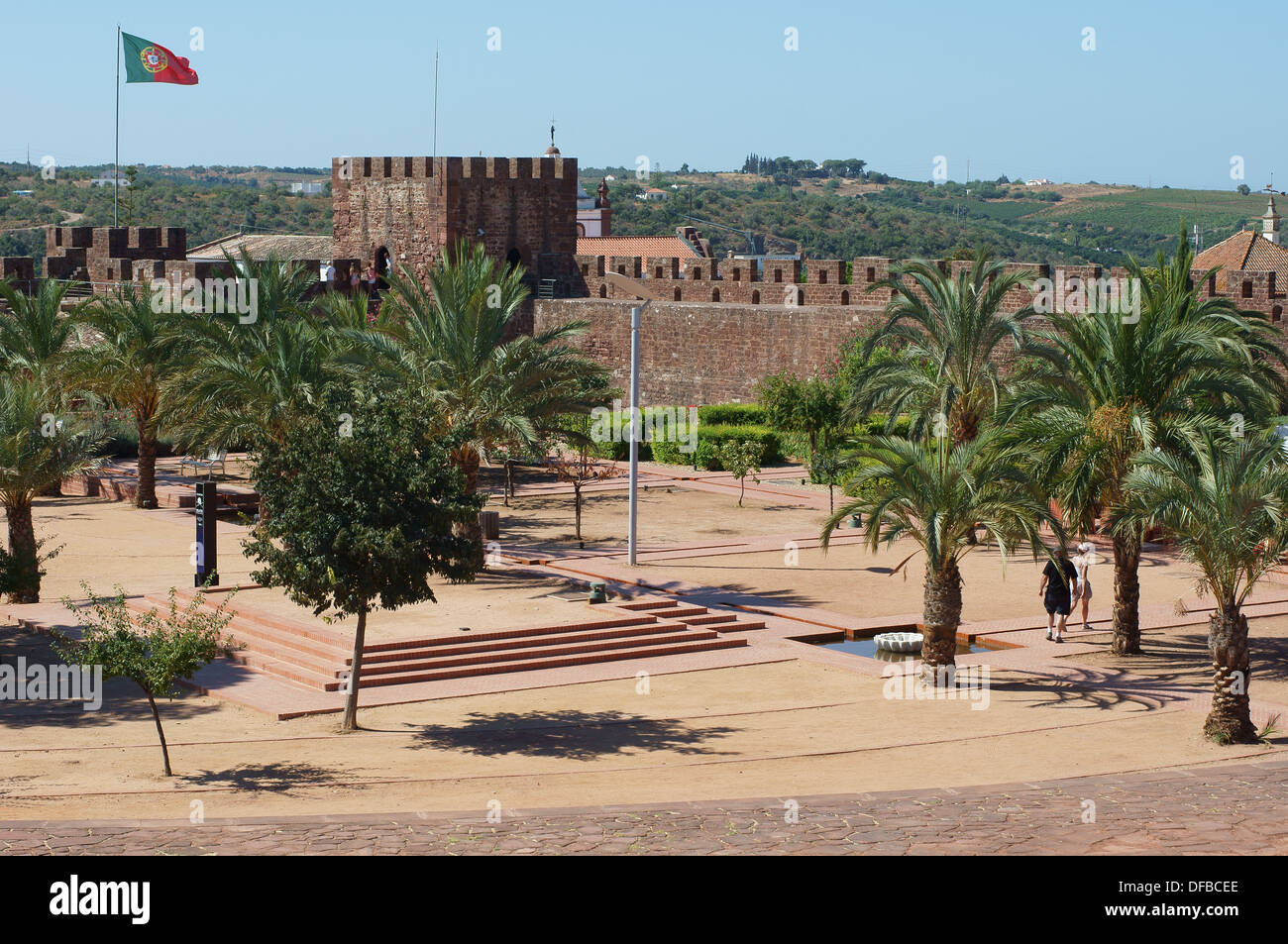 Maurische Burg Silves Algarve Portugal Stockfoto