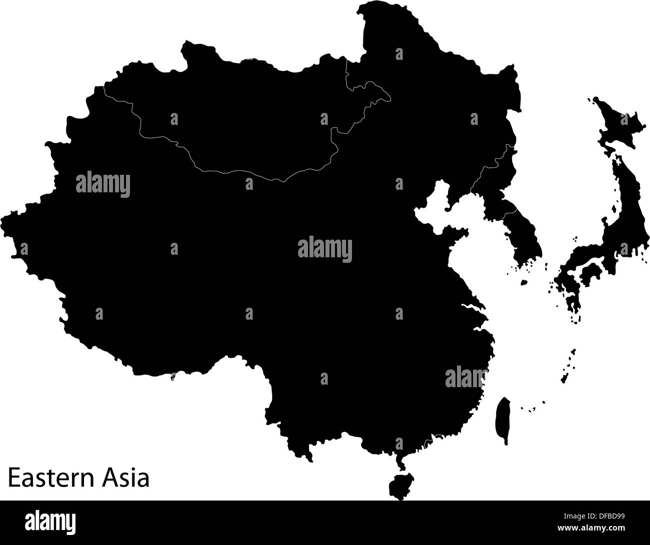 Schwarz-Ost-Asien Stockfoto
