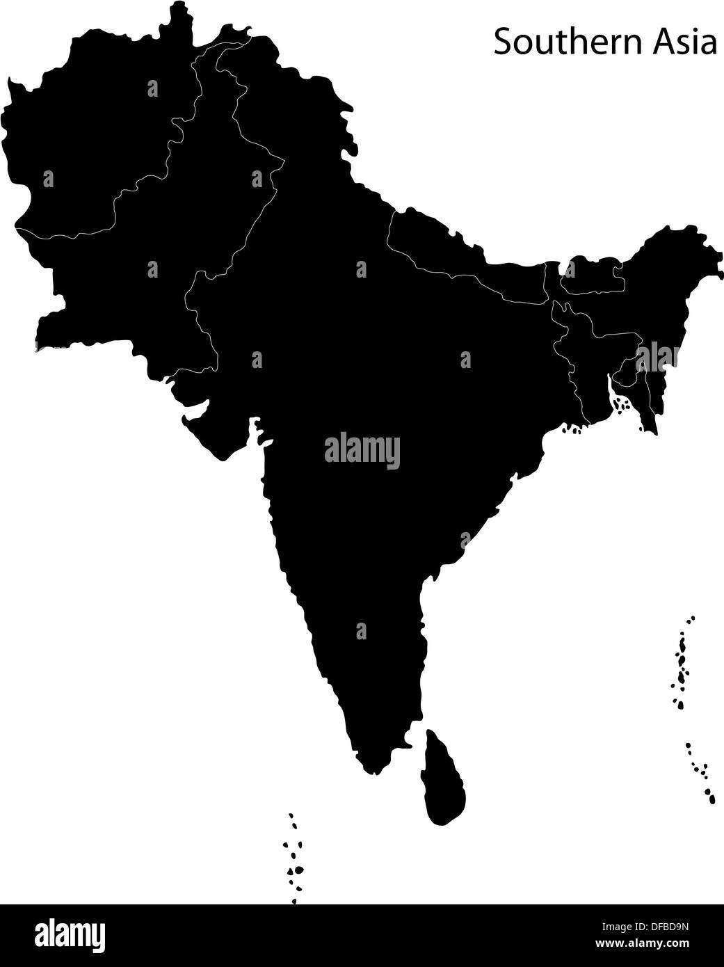 Schwarz in Südasien Stockfoto