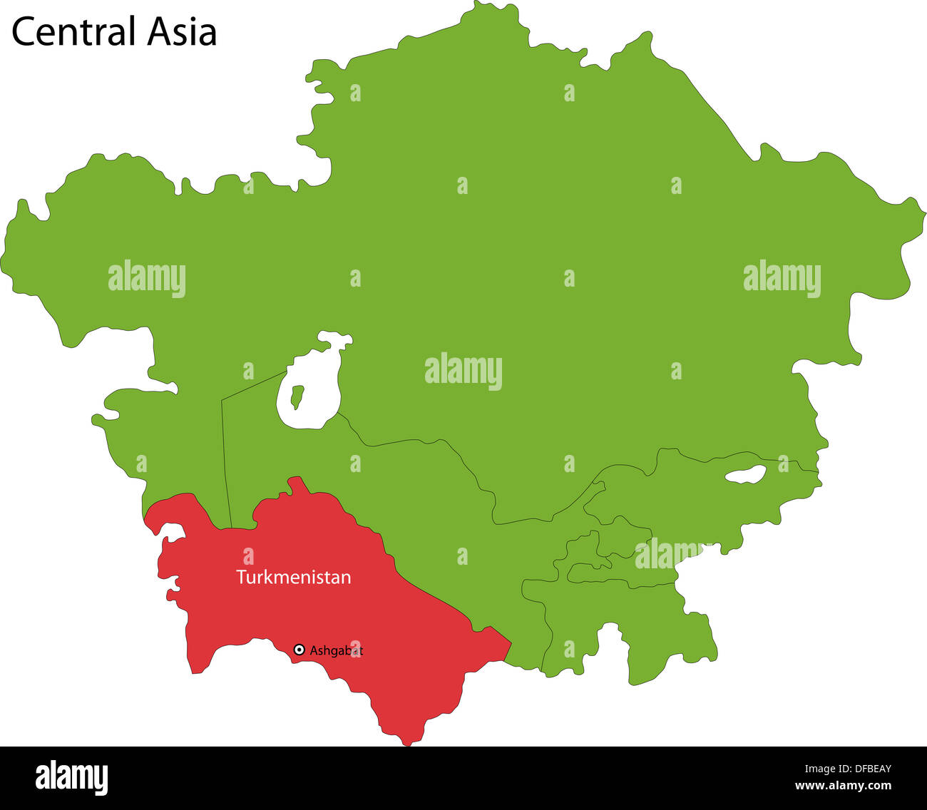 Turkmenistan-Karte Stockfoto