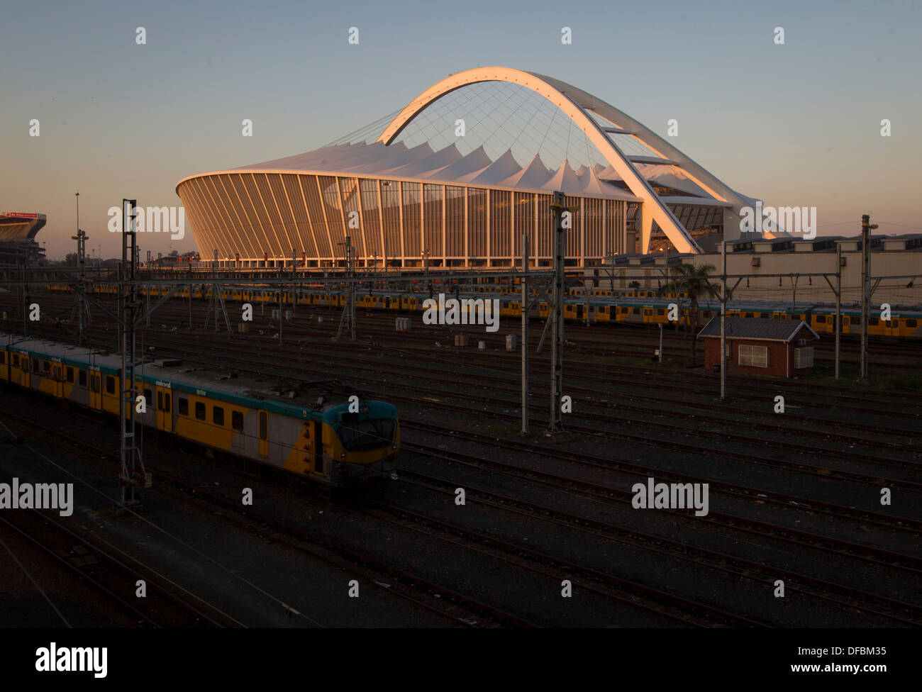 Einen allgemeinen Überblick über Moses Mabhida Stadium, 29. Juni 2011. Rogan Ward © 2011 Stockfoto