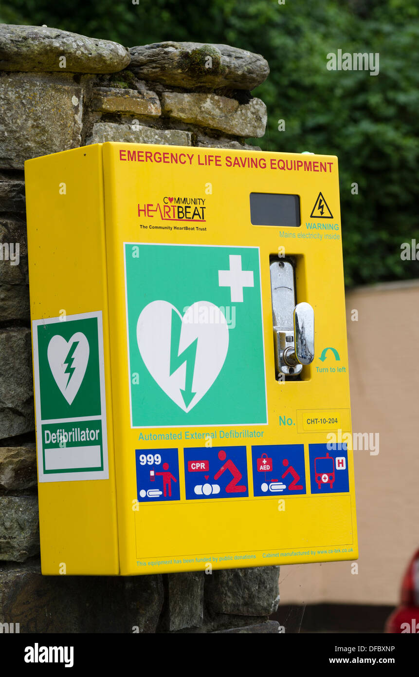 Notfall lebensrettende Ausrüstung Lynmouth Nord-Devon UK Stockfoto