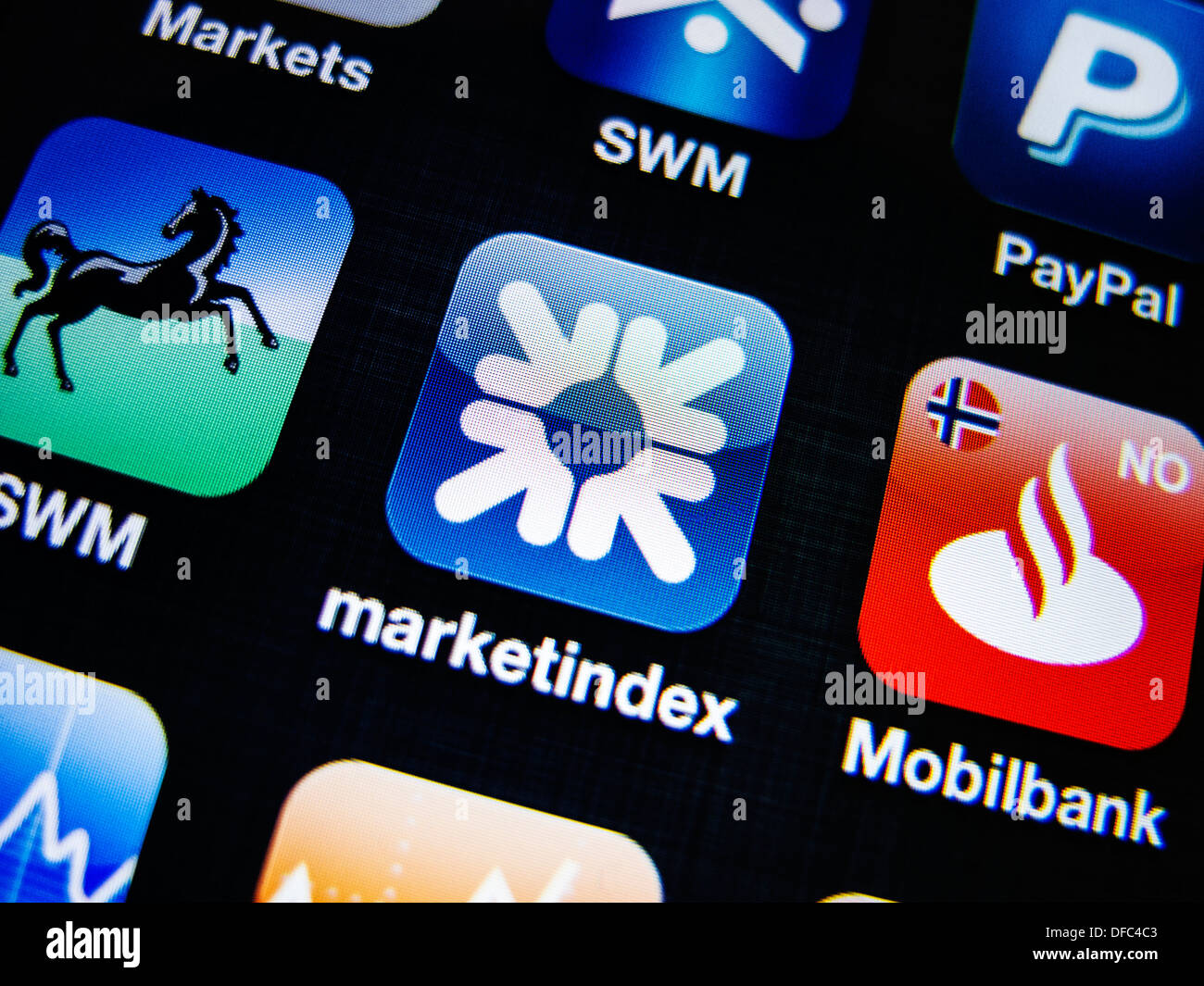 Detail der Royal Bank of Scotland-Banking-app auf dem iPhone-Bildschirm Stockfoto