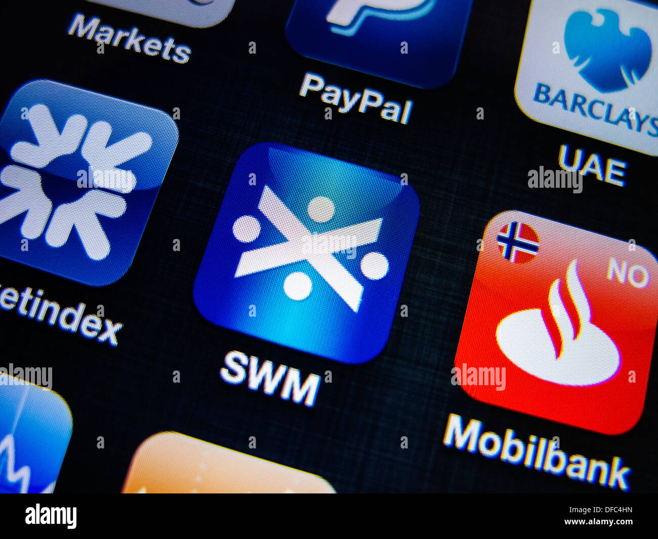 Detail der Bank of Scotland Bank Banking-app auf dem iPhone-Bildschirm Stockfoto