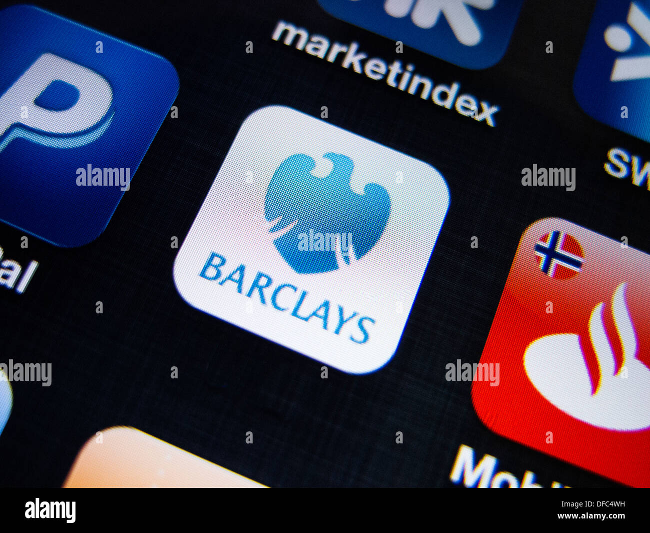 Detail der Barclays Bank Banking-app auf dem iPhone-Bildschirm Stockfoto