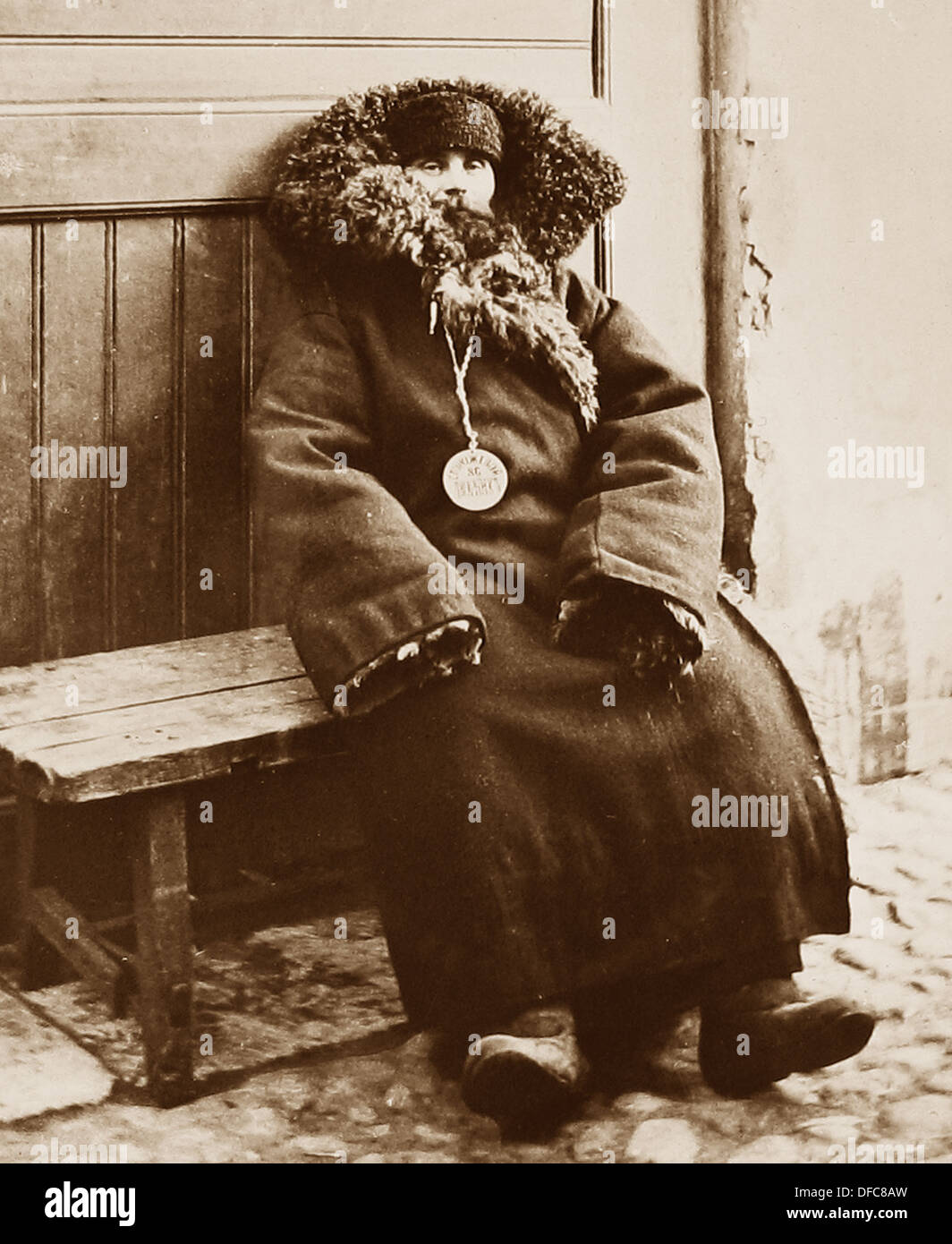 Russische Nachtwächter vor 1900 Stockfoto