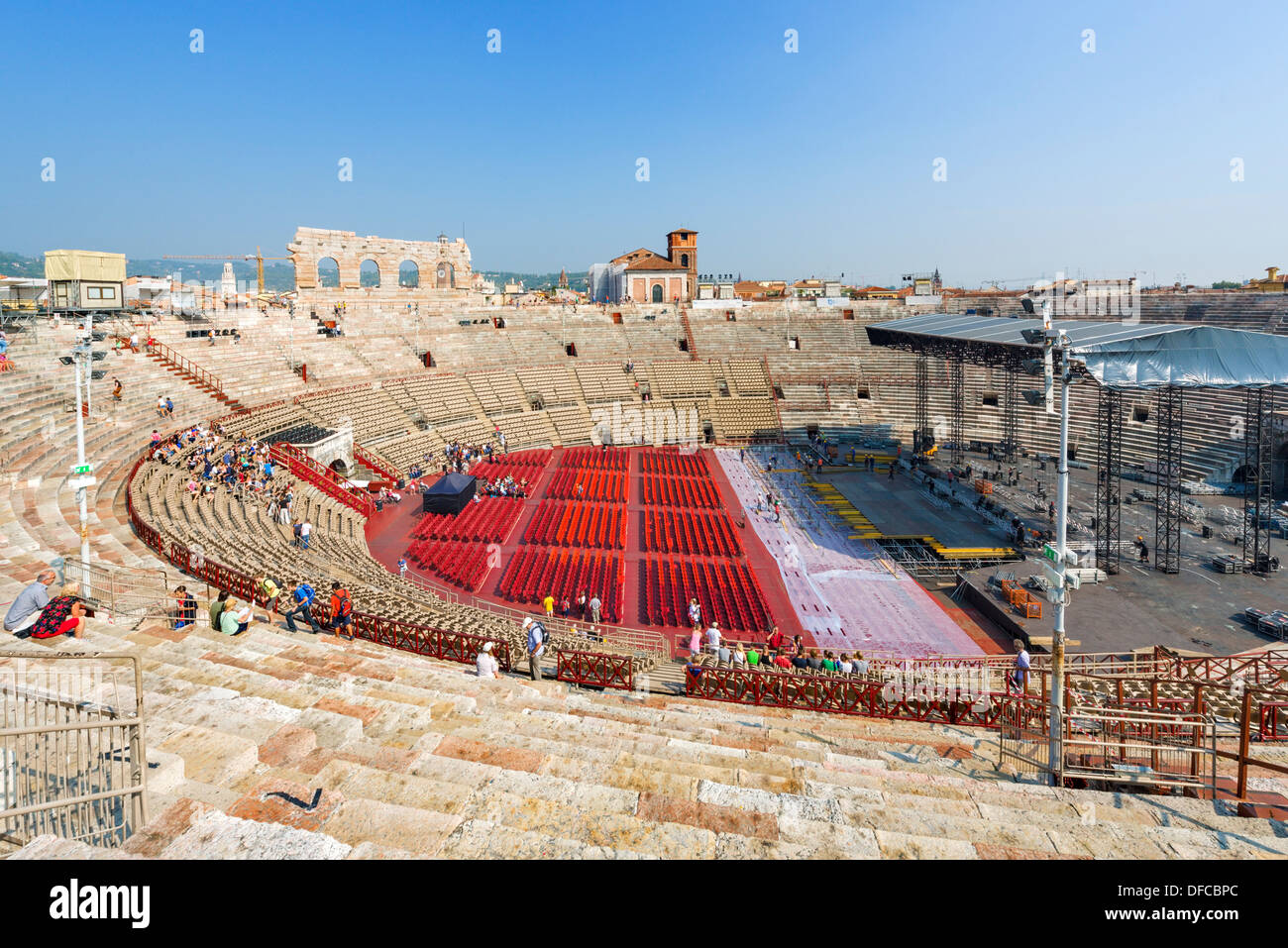 Innenraum der Arena, Piazza Bra, Verona, Veneto, Italien Stockfoto