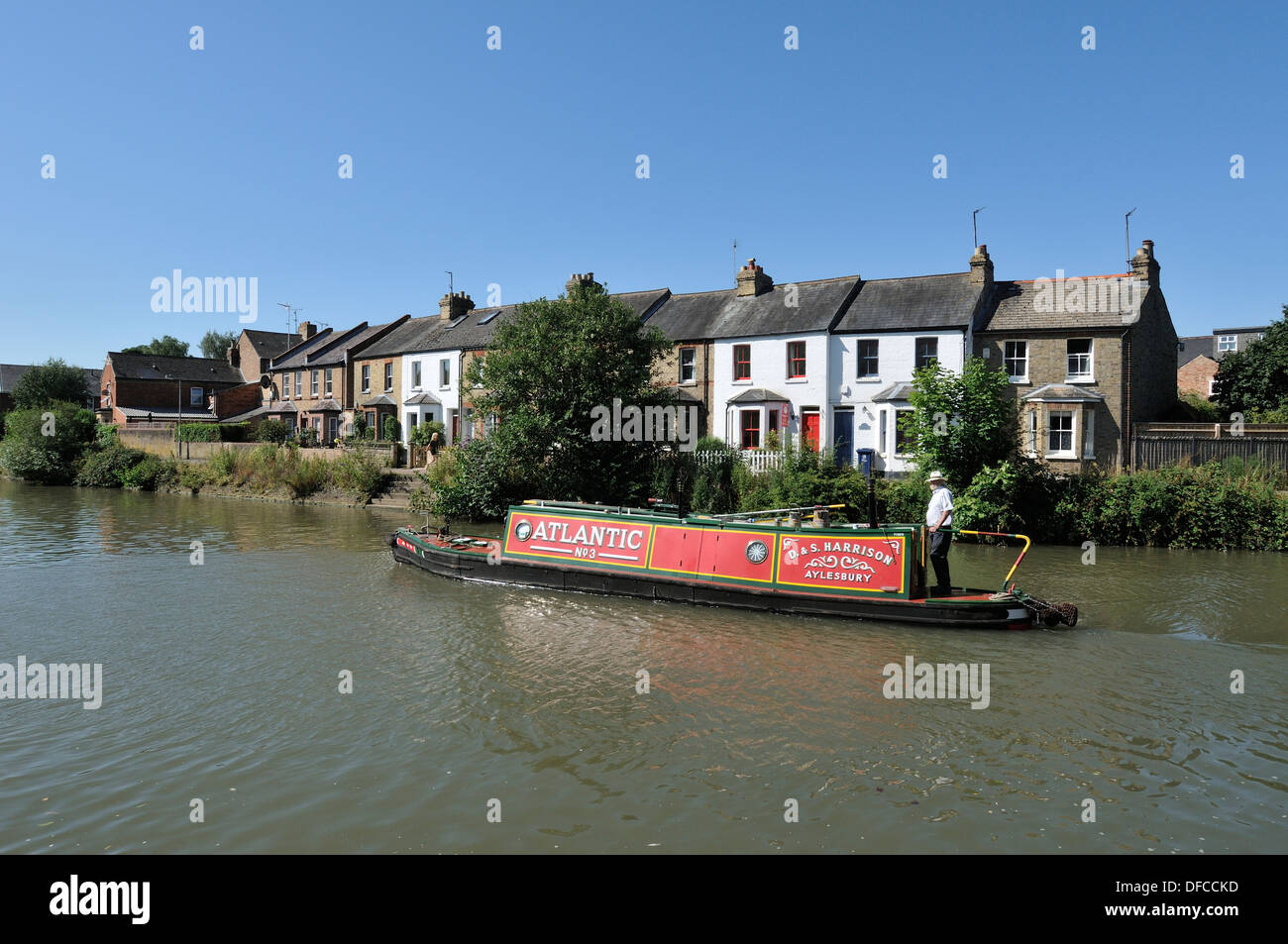 Narrowboat an der Themse in zentrale Oxford UK. Stockfoto