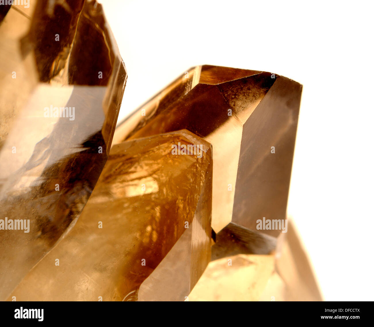 Smokey Quartz crystals-Punkte Stockfoto