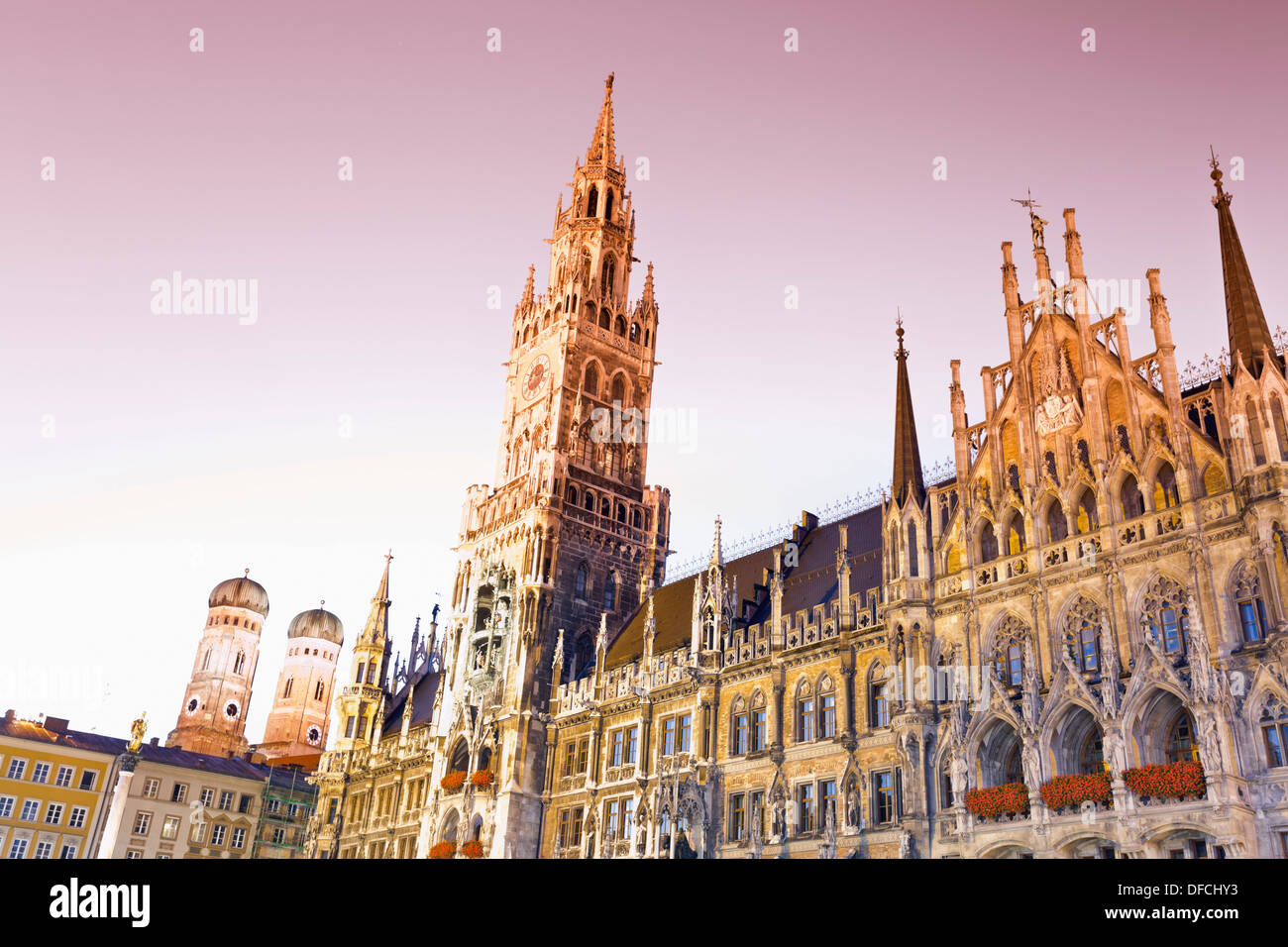 Deutschland, Bayern, München, neues Rathaus am Marienplatz Stockfoto