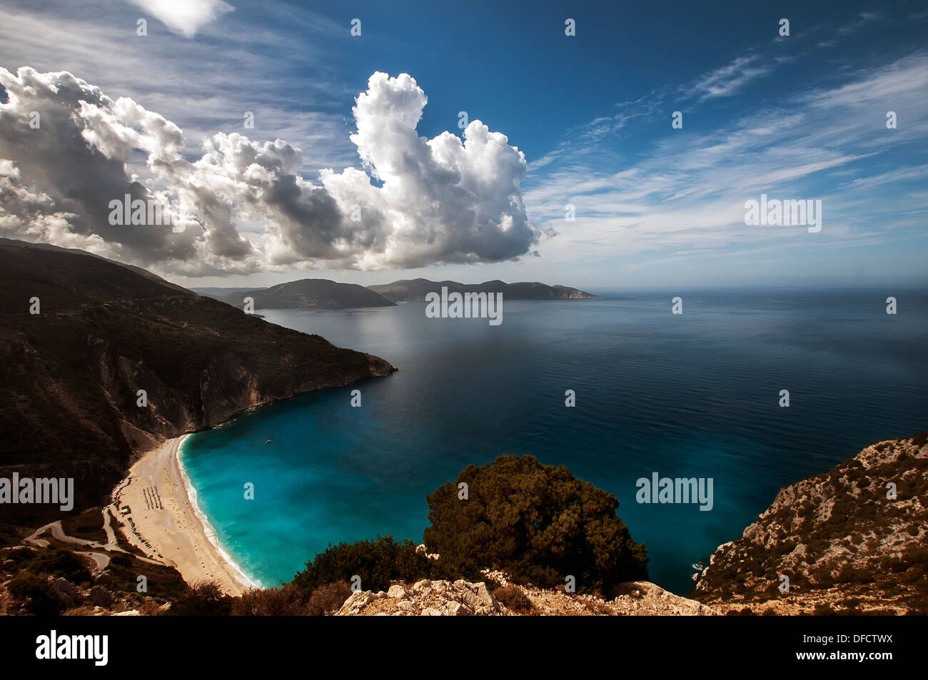 Myrtos Beach, Kefalonia, Griechenland. Stockfoto