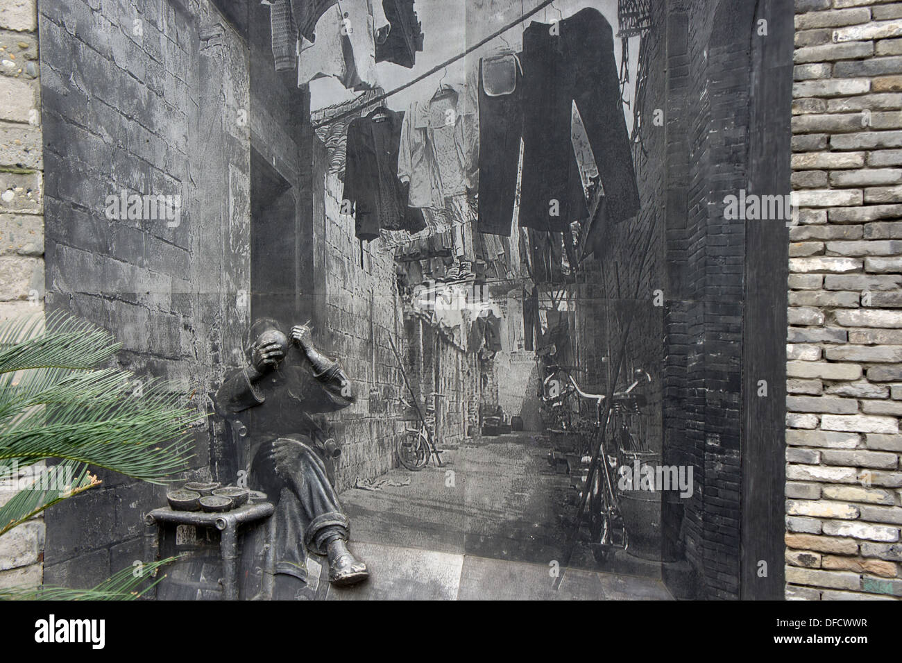 Chengdu, Kuan Zhai Xiang Zi Altstadt. Sichuan, historisches Foto Wandbild, China Stockfoto