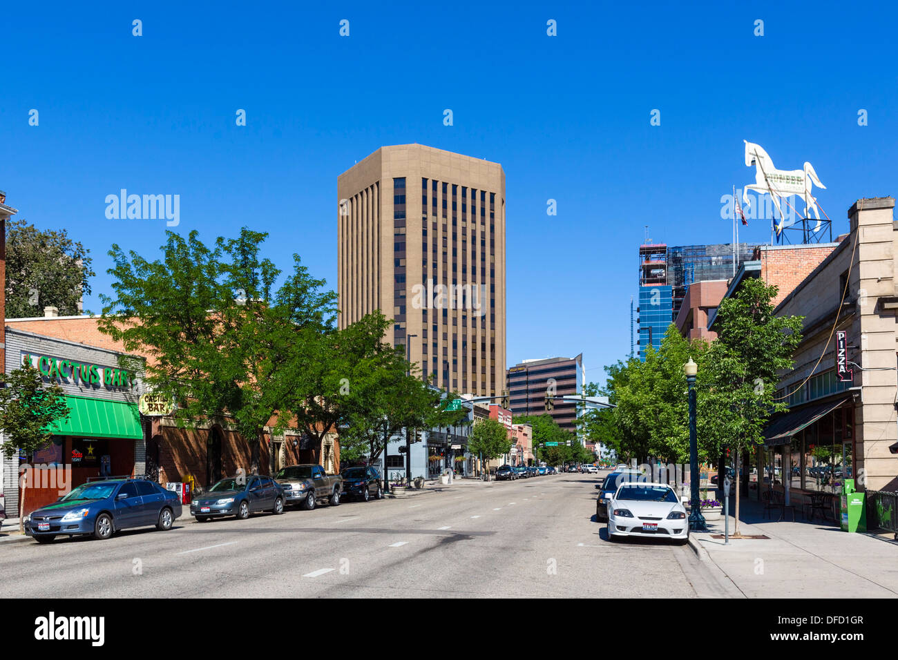 Main Street in der historischen Innenstadt von Boise, Idaho, USA Stockfoto