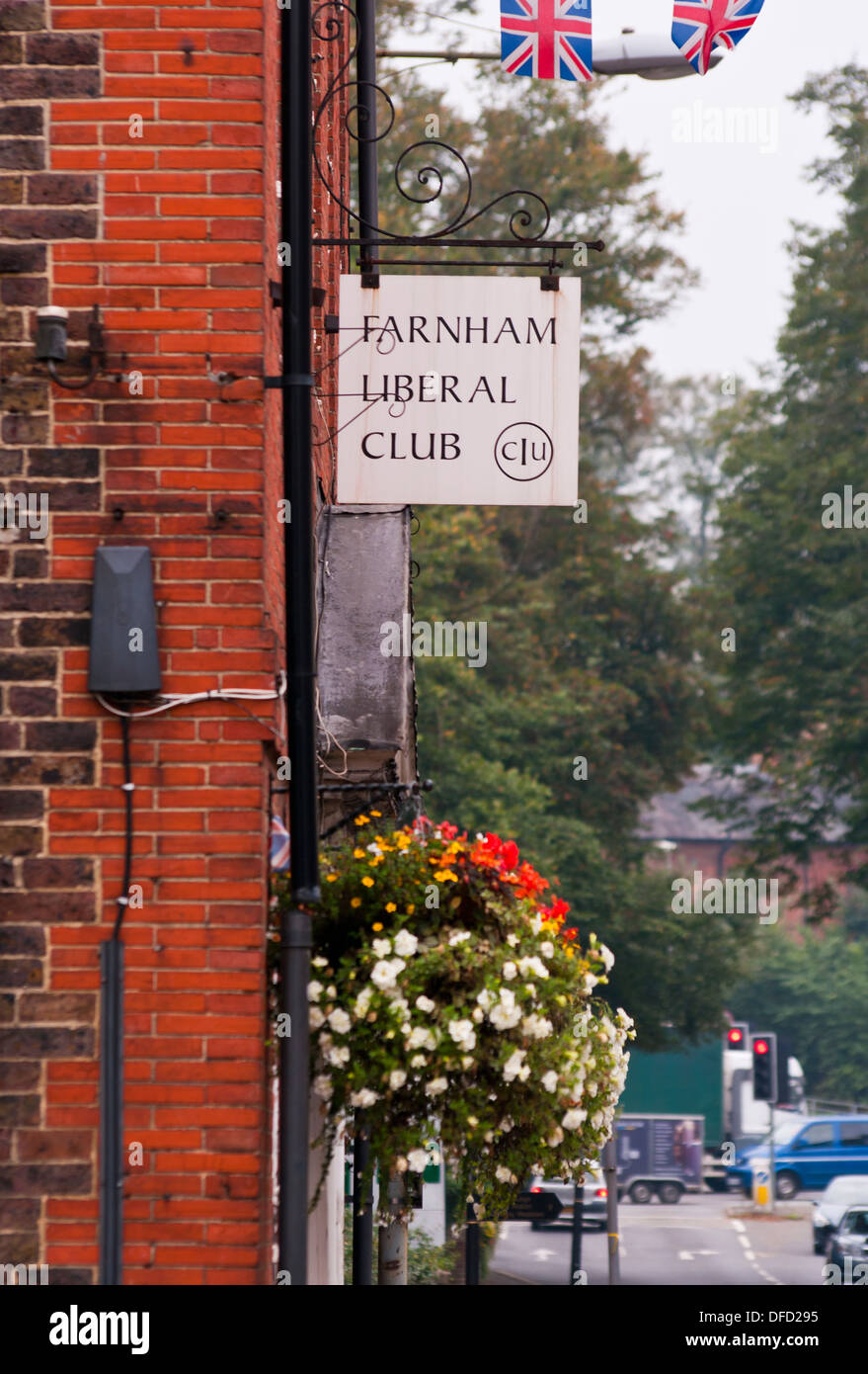 Farnham Liberal Club CIU Zeichen Surrey UK Stockfoto