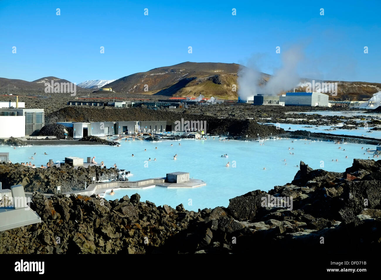 Geothermische Spa, Reykjavik, Island Stockfoto