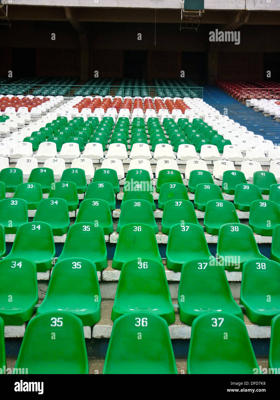 Sitze im Nationalstadion von Bolivien in La Paz Stockfoto