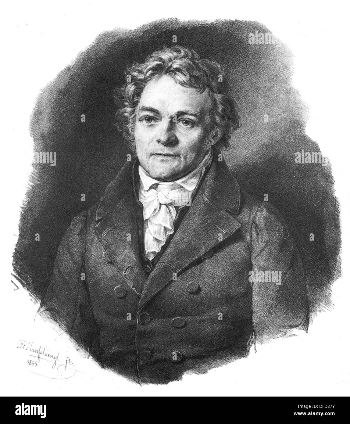 Alois Senefelder, Deutsch, erfand die Drucktechnik der Lithographie Stockfoto