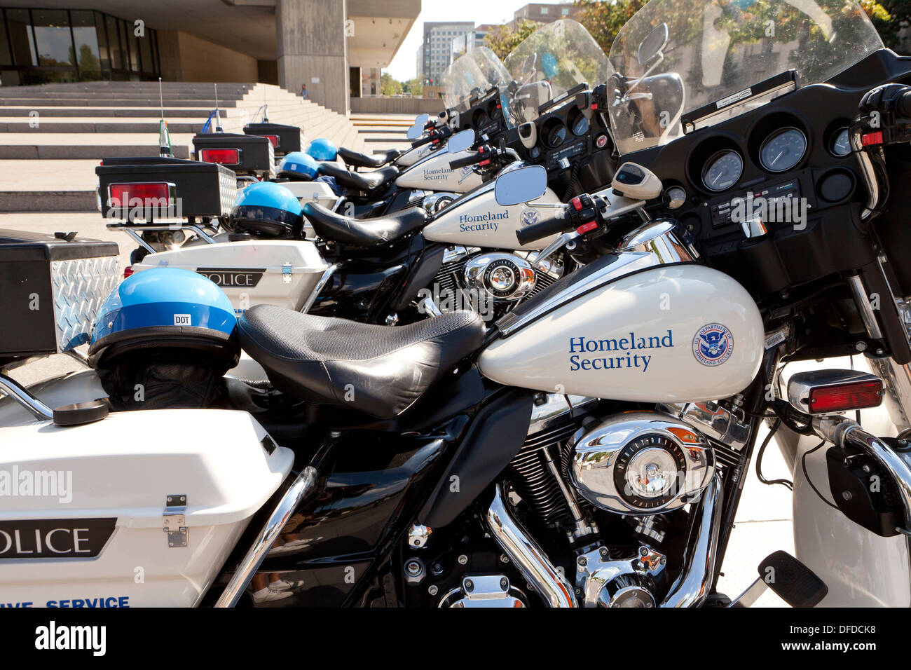 Geparkten US Homeland Security-Polizei-Motorräder - Washington, DC USA Stockfoto