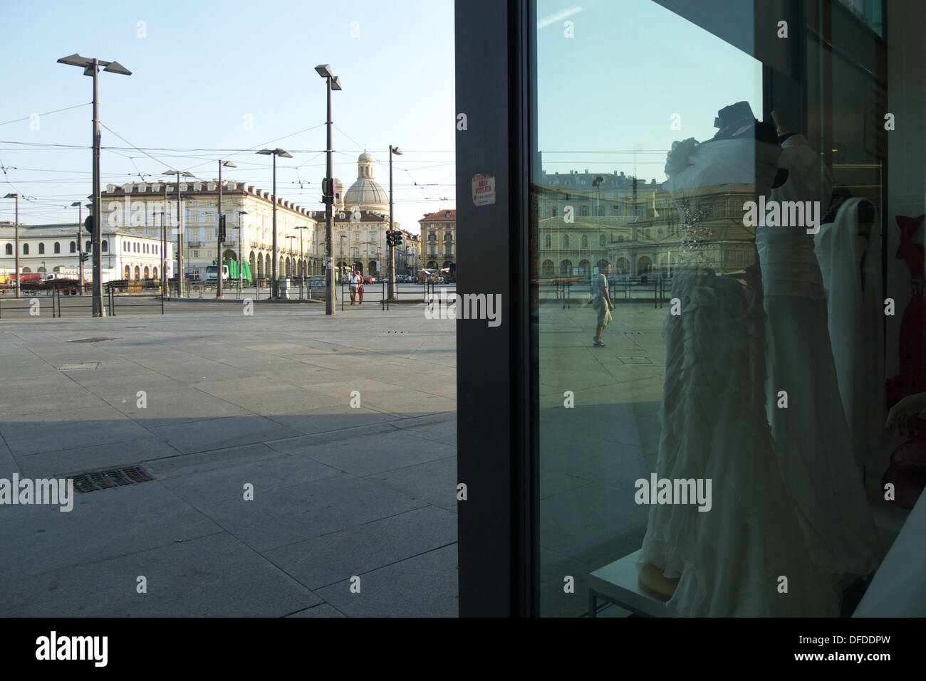 Turin-Blick auf die Piazza della Repubblica Stockfoto