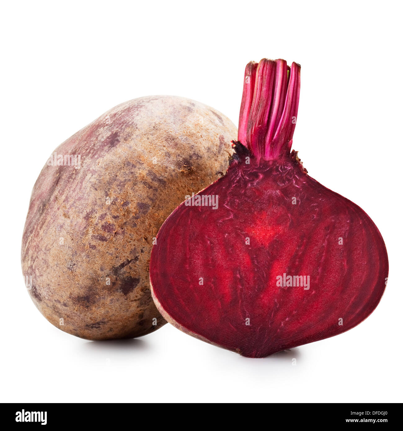 Lila Beet Gemüse isoliert auf weißem Hintergrund + Clipping-Pfad Stockfoto