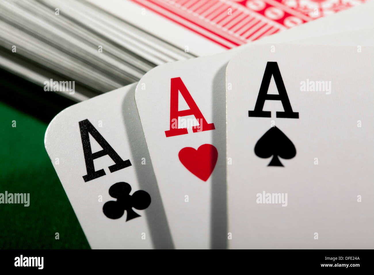 Spielkarten Aces Makro Nahaufnahme Stockfoto