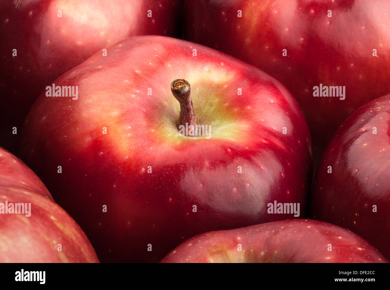 Apfel rot Nahaufnahme Makro-detail Stockfoto