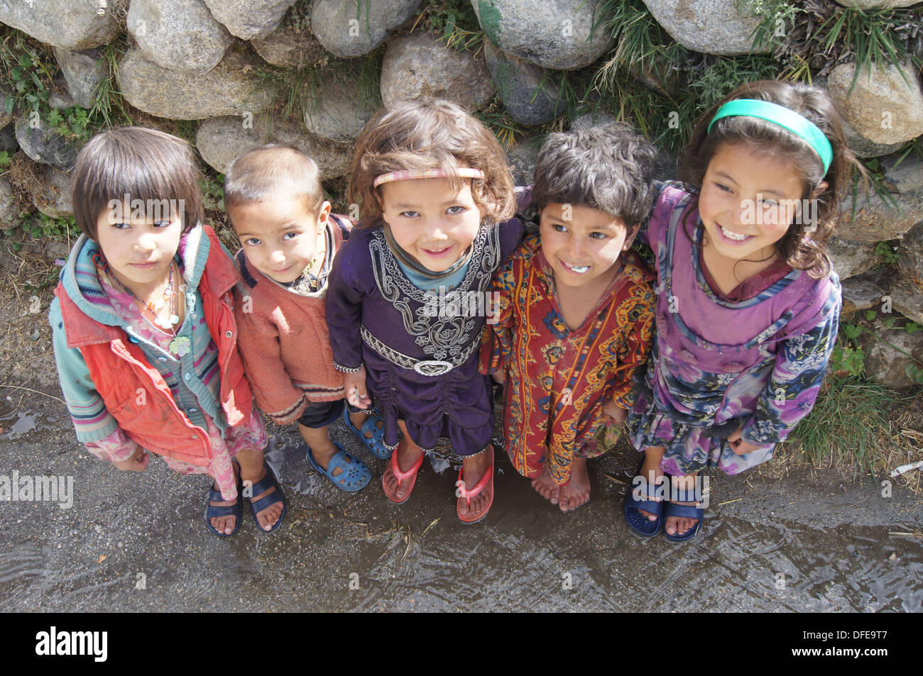 Kinder in Turtuk, Ladakh, Indien Stockfoto