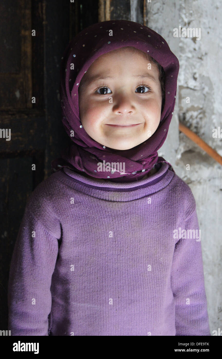 Mädchen in Turtuk, Ladakh, Indien Stockfoto