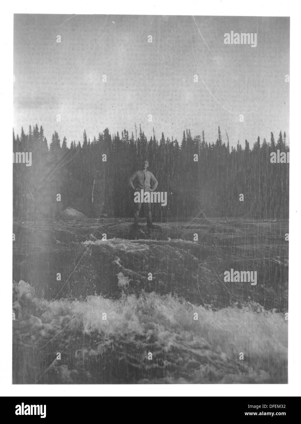 Franklin D. Roosevelt wurde im Hintergrund während seines Besuchs in Campobello abgebildet und spiegelt seine Präsidentenführung im frühen 20. Jahrhundert wider. Stockfoto