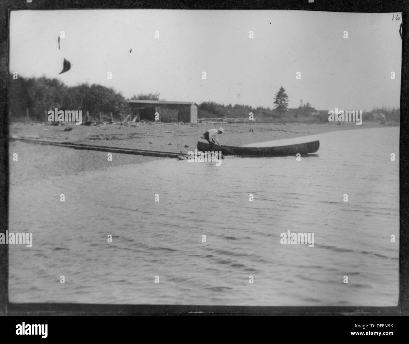 Ein offenes Foto von Präsident Franklin D. Roosevelt, aufgenommen in Campobello, das seine Zeit auf dem Anwesen zeigt. Stockfoto