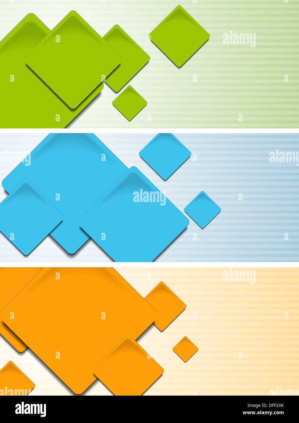 Abstrakte bunte Banner mit quadratischen Elementen. Vector Design Eps 10 Stockfoto