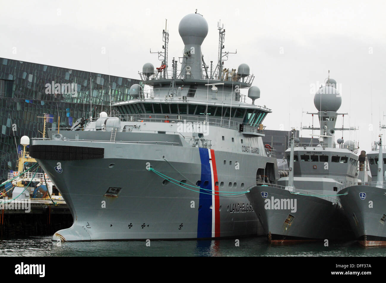 Isländische Küstenwache Offshore-Patrouillenboot Thor neben in Reykjavik Stockfoto