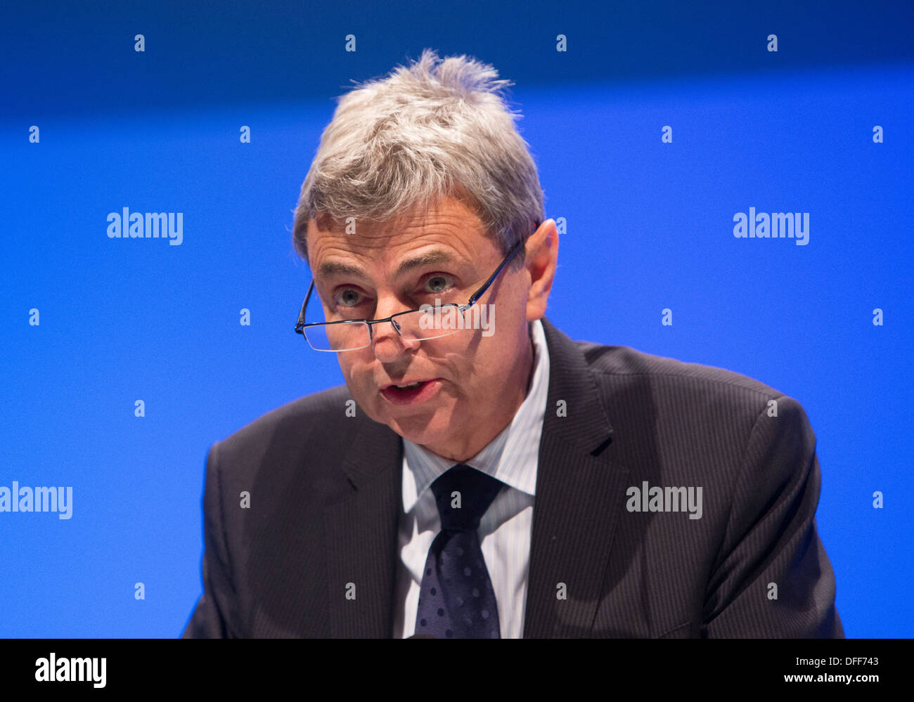 Dave Prentis-Generalsekretär von Unison befasst sich die Konferenz mit TUC in Bournemouth 2013 Stockfoto