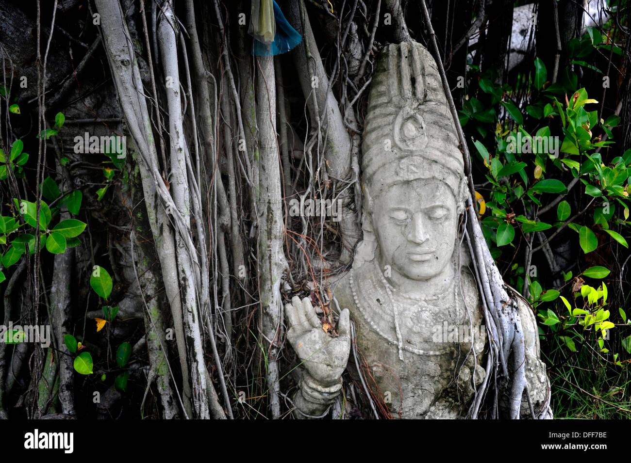 Hindu-Gottheit Wundertätigkeit von Gott Vishnu in alten Siam in der Nähe von Bangkok. Thailand. Stockfoto