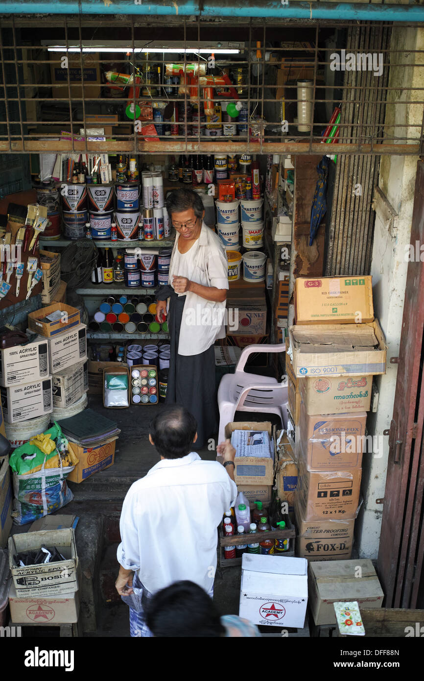 Straßenhändler Yangon Stockfoto