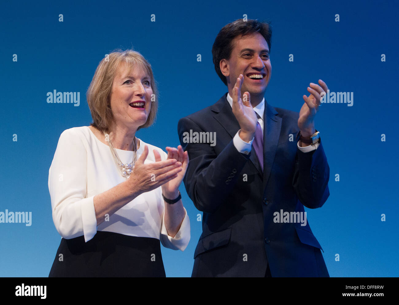 Ed Miliband und Harriett Harman auf der Labour-Partei-Konferenz in Brighton 2013 Stockfoto