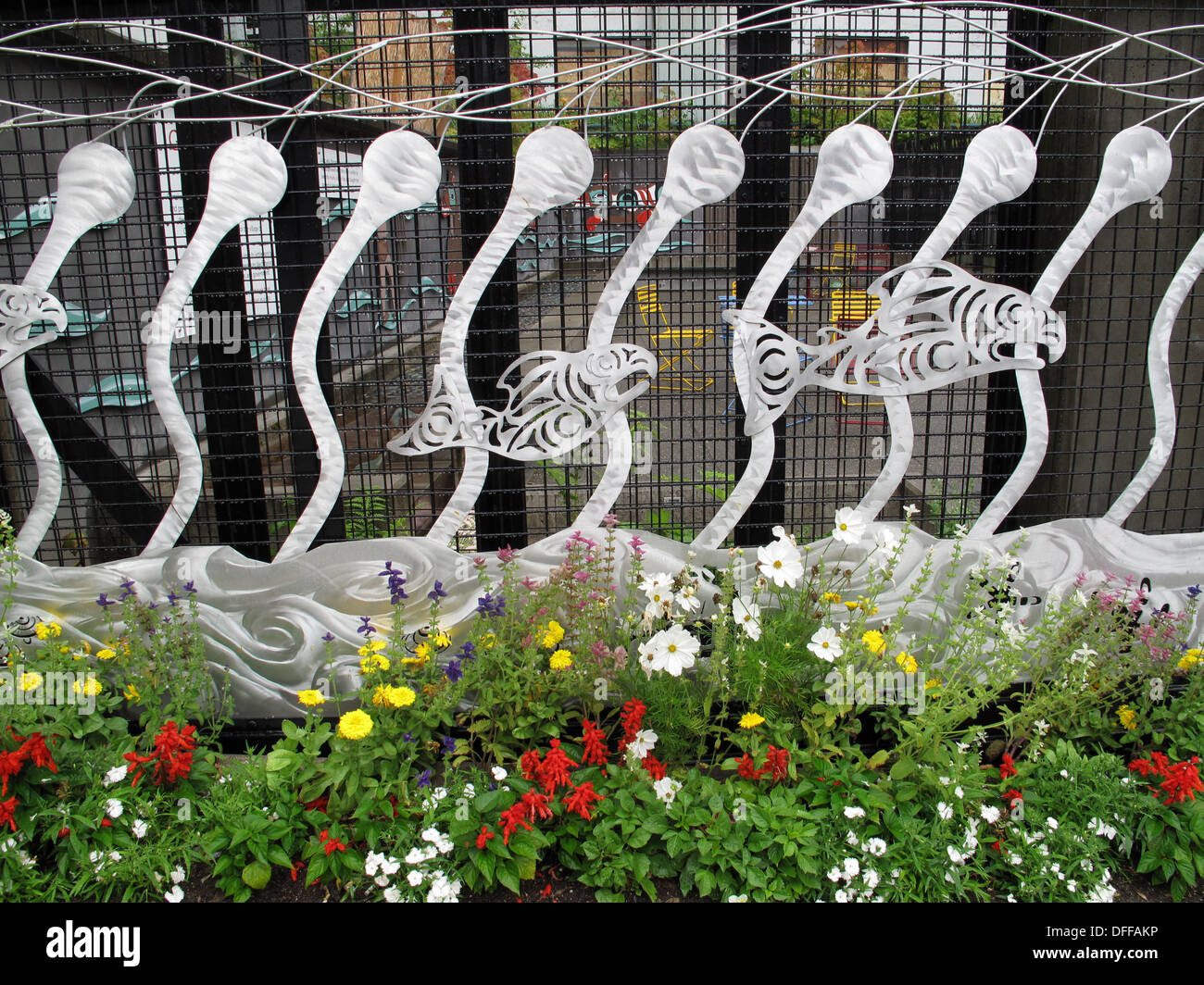 Kunstwerk in Juneau, Alaska. Stockfoto