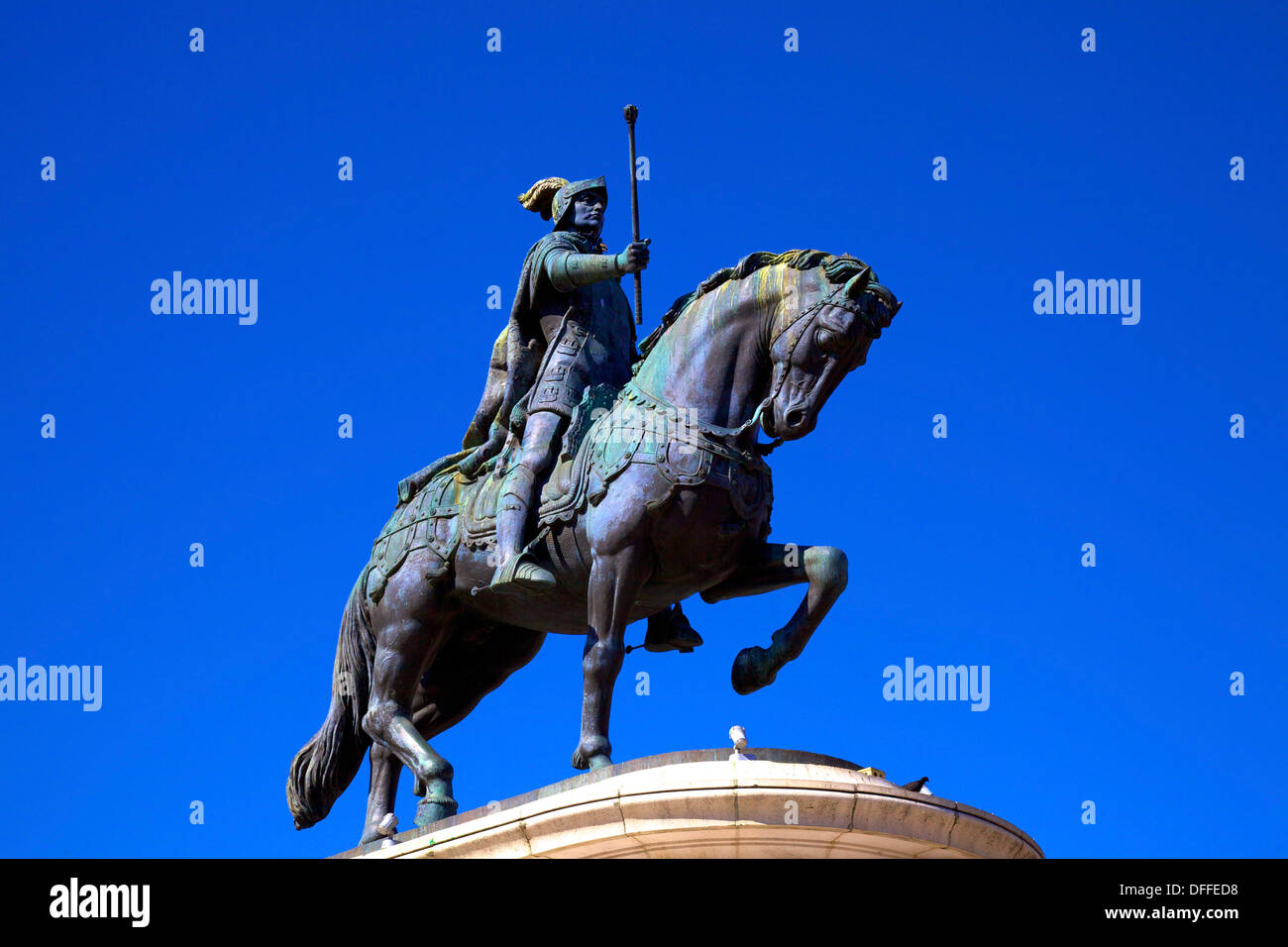 Statue von Dom Joao 1, Lissabon, Portugal, Süd-West-Europa Stockfoto