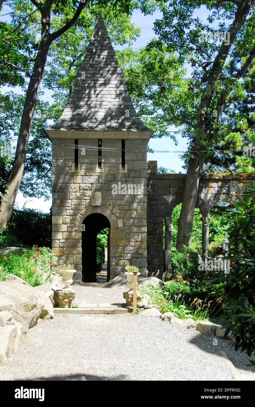Glockenturm im Hammond Castle Museum in Gloucester, Massachusetts, Vereinigte Staaten von Amerika Stockfoto