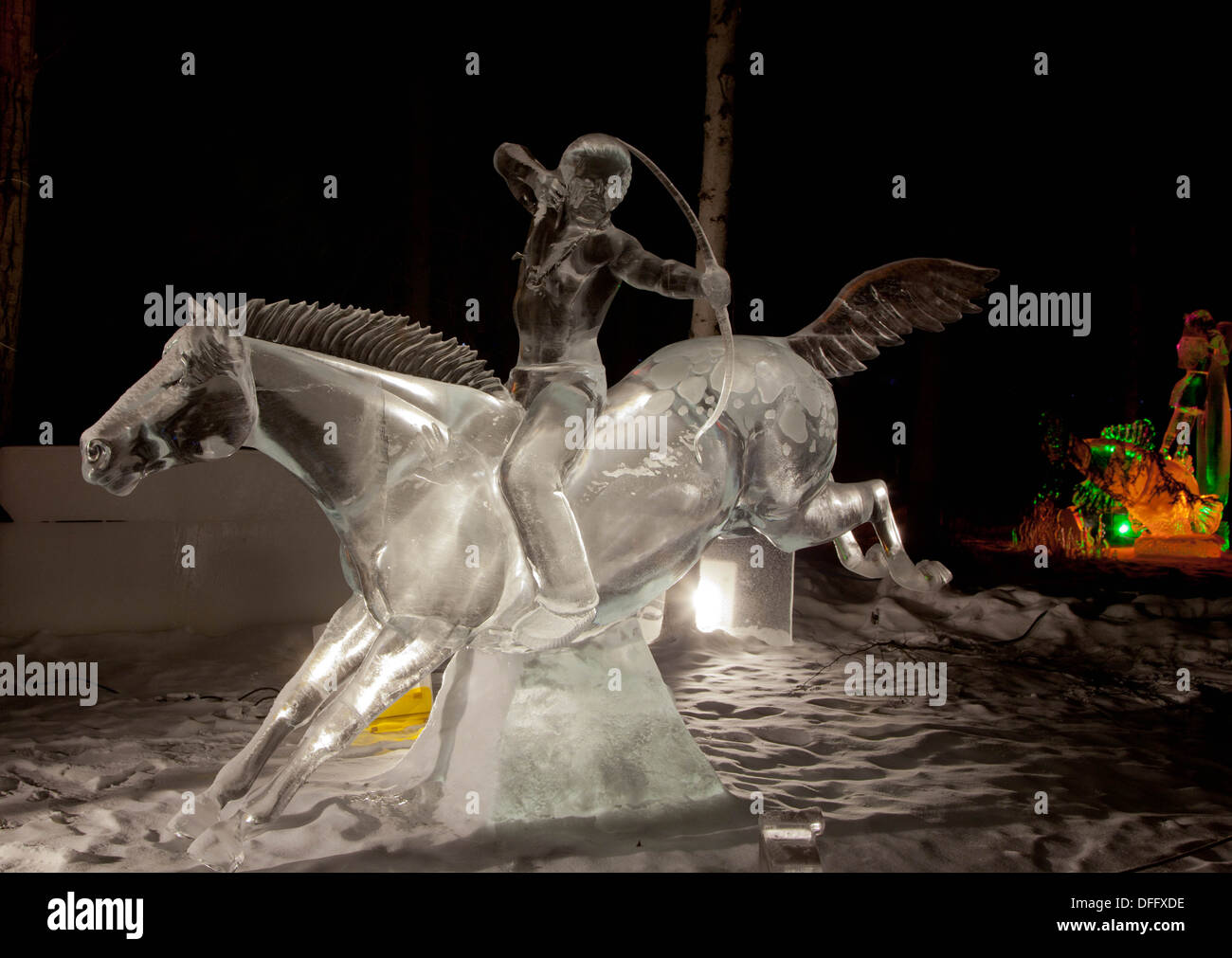 Eisskulptur in Fairbanks, AK Stockfoto