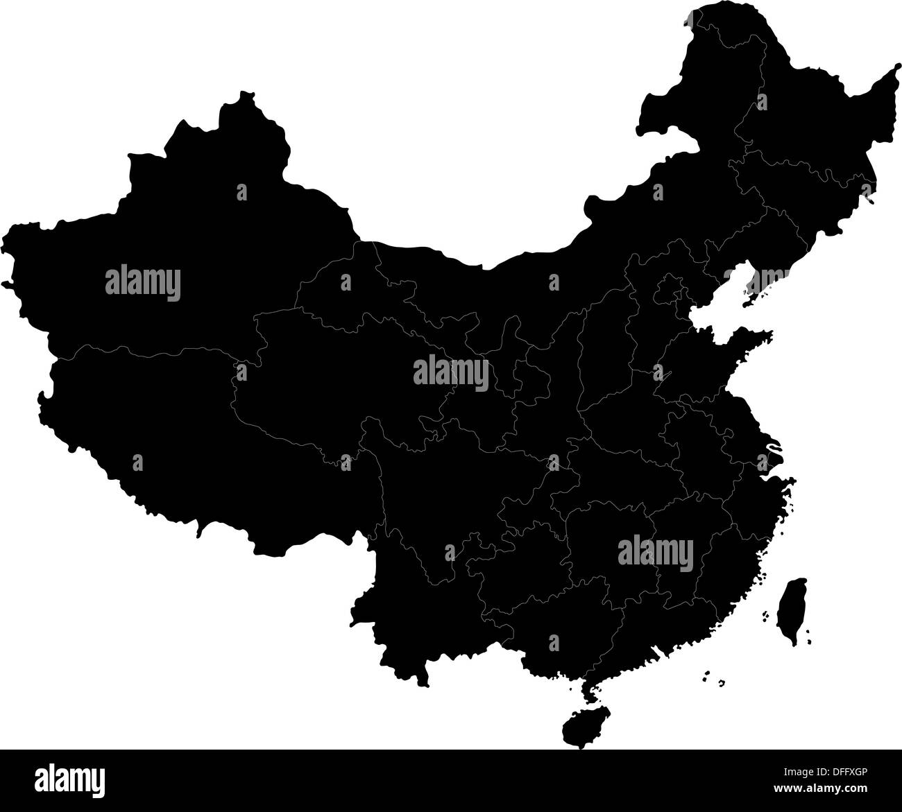 Schwarzer China Karte Stockfoto