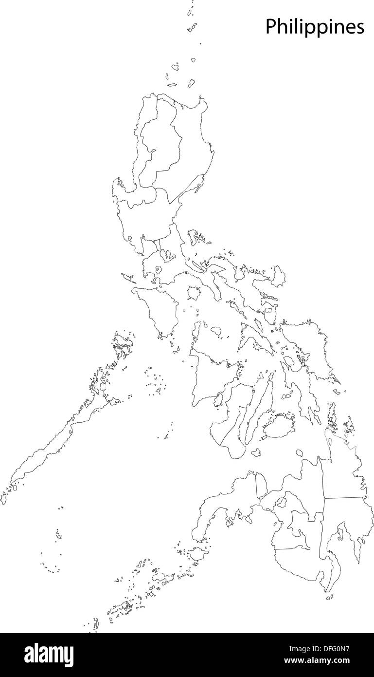 Kontur Philippinen Karte Stockfoto