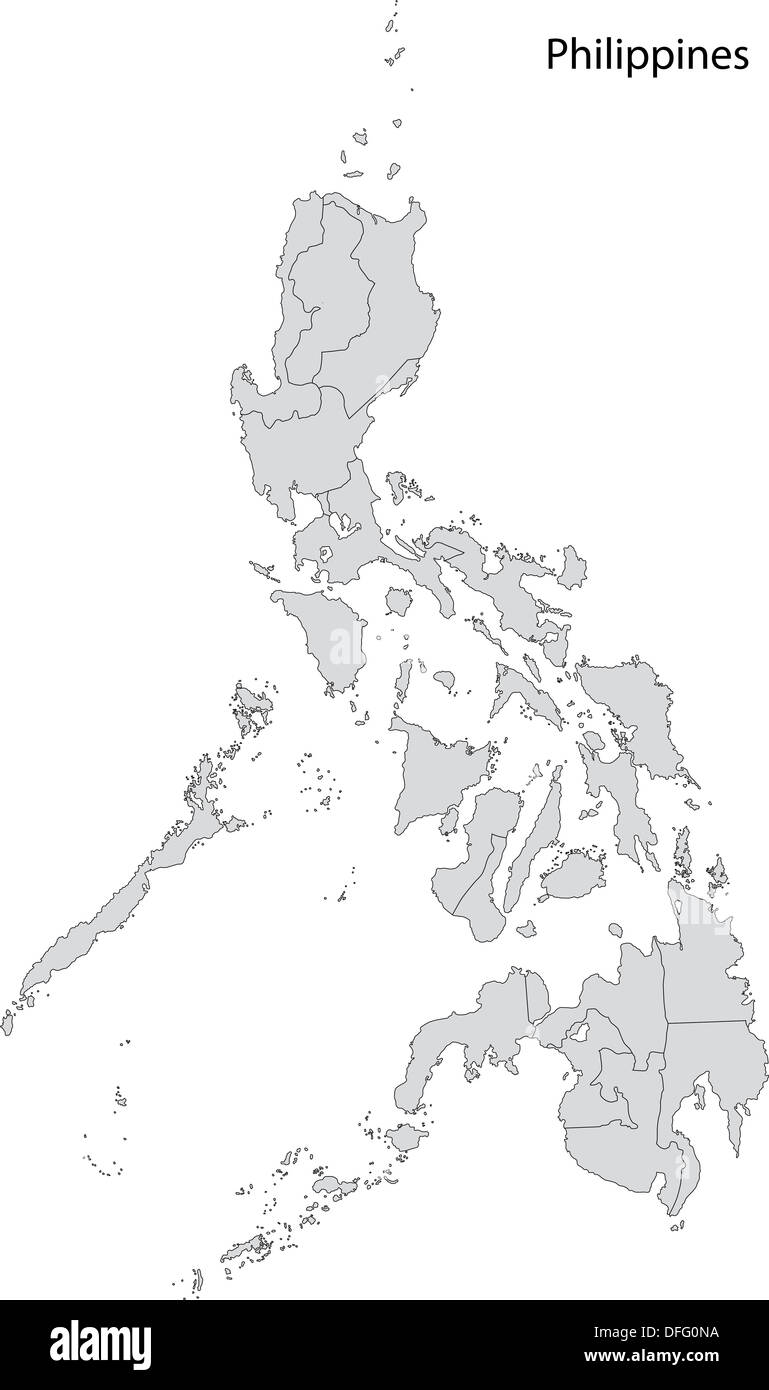 Grau-Philippinen Karte Stockfoto