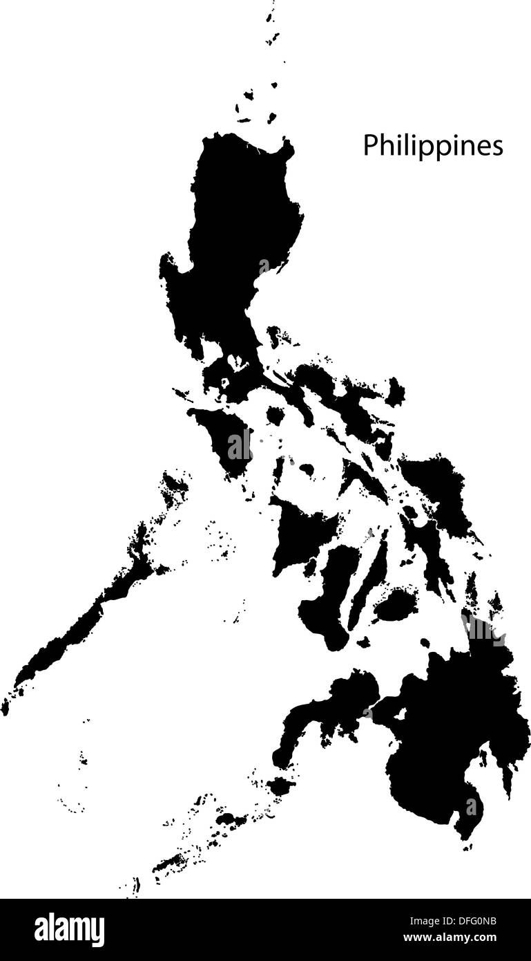Schwarz-Philippinen Karte Stockfoto