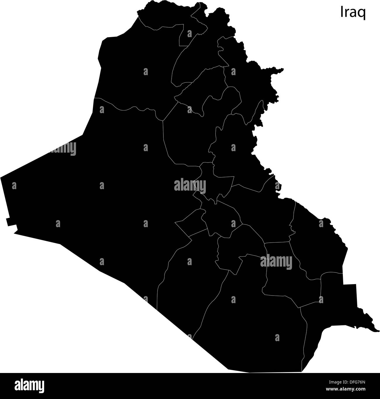 Schwarz-Irak Karte Stockfoto